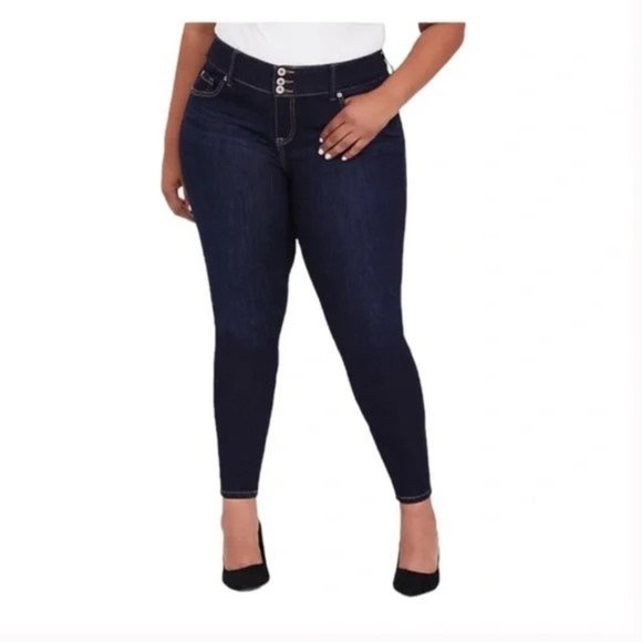 Torrid Denim - Torrid 3 Button Women's Size 28R Dark Wash Skinny Stretch Jeggings High Rise